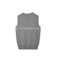 Boy's Knitted Diamond Front V-Neck School Vest